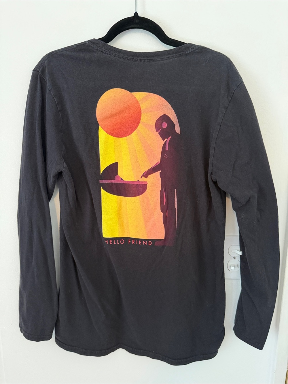 RSVLTs Mandolorian Black Graphic Long Sleeve Tee
